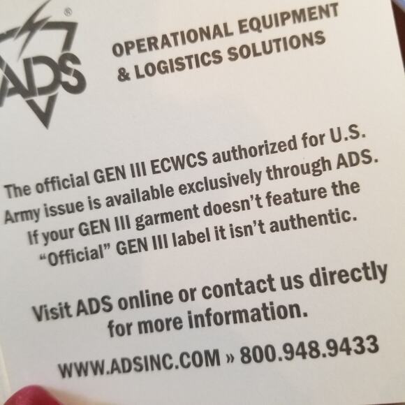 NWT U.S. Army ADS Midweight Cold Weather (Gen III) Drawers Size S-Small-Regular - Picture 6 of 10